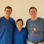 Dr. Pruitt & Dr. Miller with an assistant in Togo.